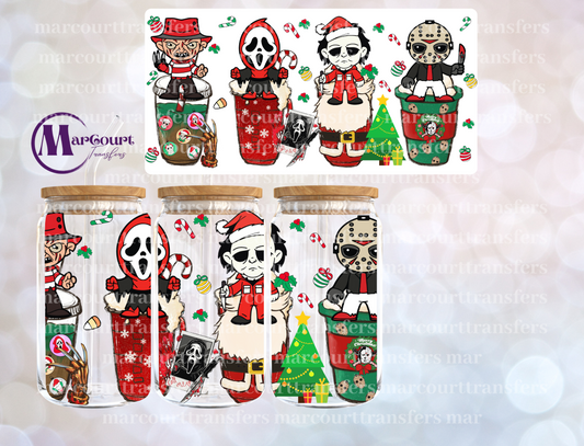 HORROR CHRISTMAS CUPS-16 0Z-UV DTF CUP WRAP