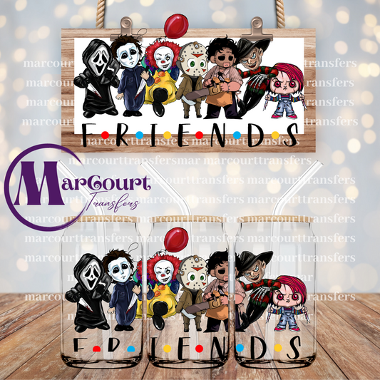 FRIENDS HORROR VILLIANS-16 0Z-UV DTF CUP WRAP