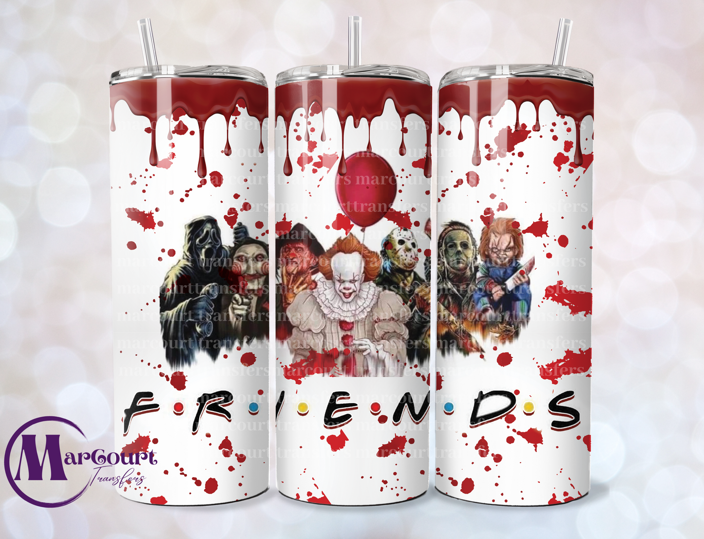 HORROR FRIENDS-SKINNY TUMBLER TRANSFER