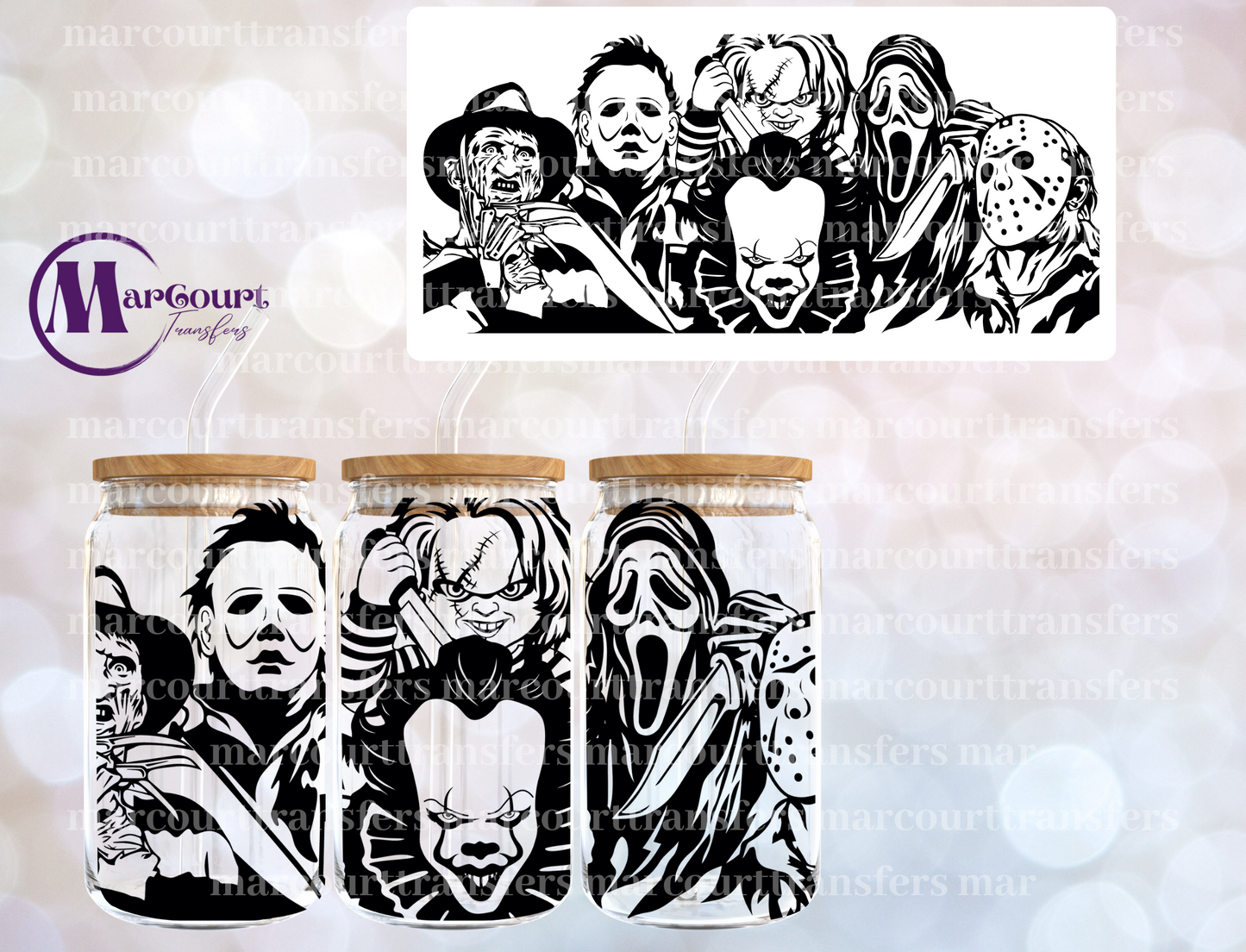 HORROR MOVIES BLK-16 0Z-UV DTF CUP WRAP