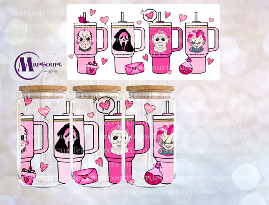 HORROR TUMBLERS VALENTINE-16 0Z-UV DTF CUP WRAP