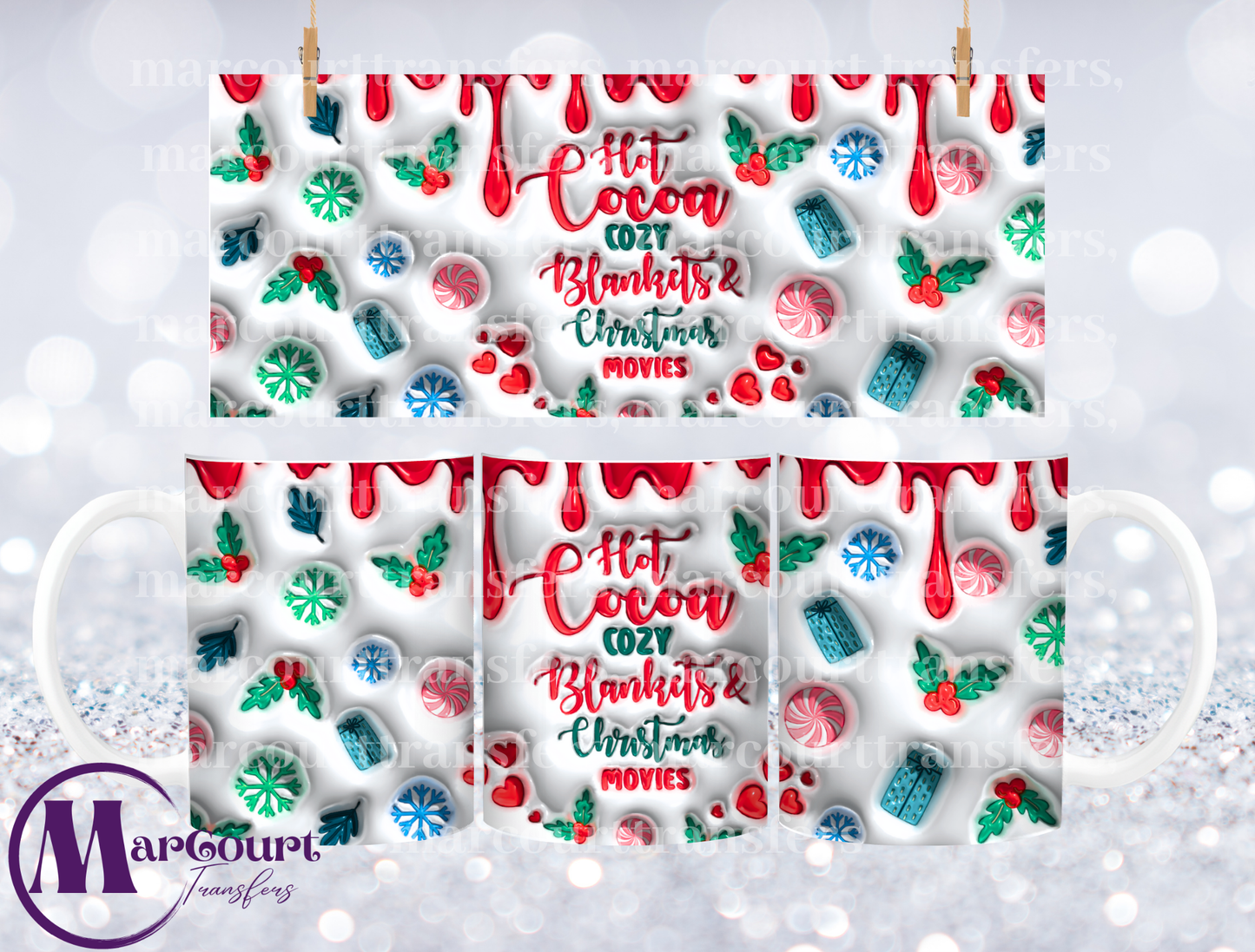 HOT COCOA COZY BLANKETS AND CHRISTMAS MOVIES-MUG TRANSFER