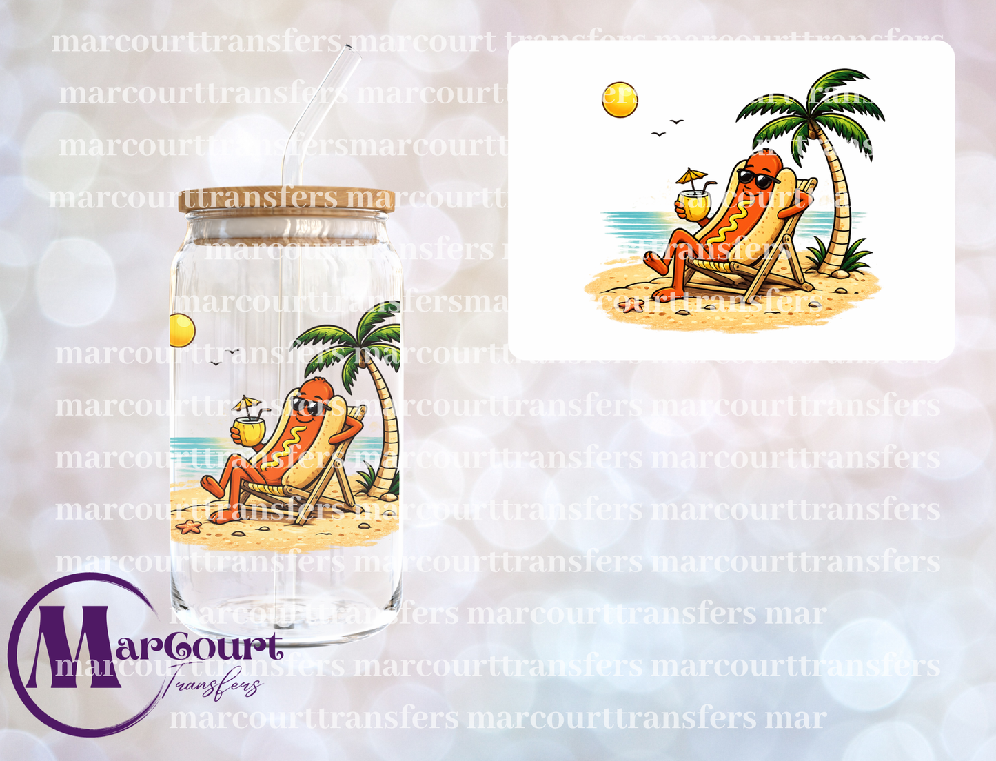 HOT DOG BEACH-UV DTF CUP WRAP