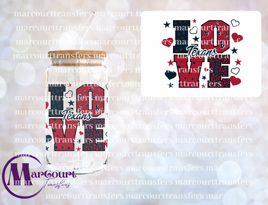 HOUSTON FOOTBALL LOVE-DECAL-UV DTF CUP WRAP