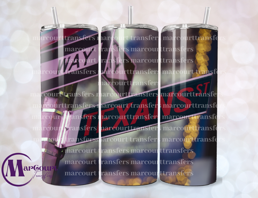 HOUSTON TEXANS STREET SIGN-SKINNY TUMBLER TRANSFER