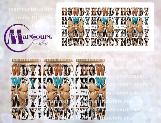 HOWDY BOWS-16 0Z-UV DTF CUP WRAP