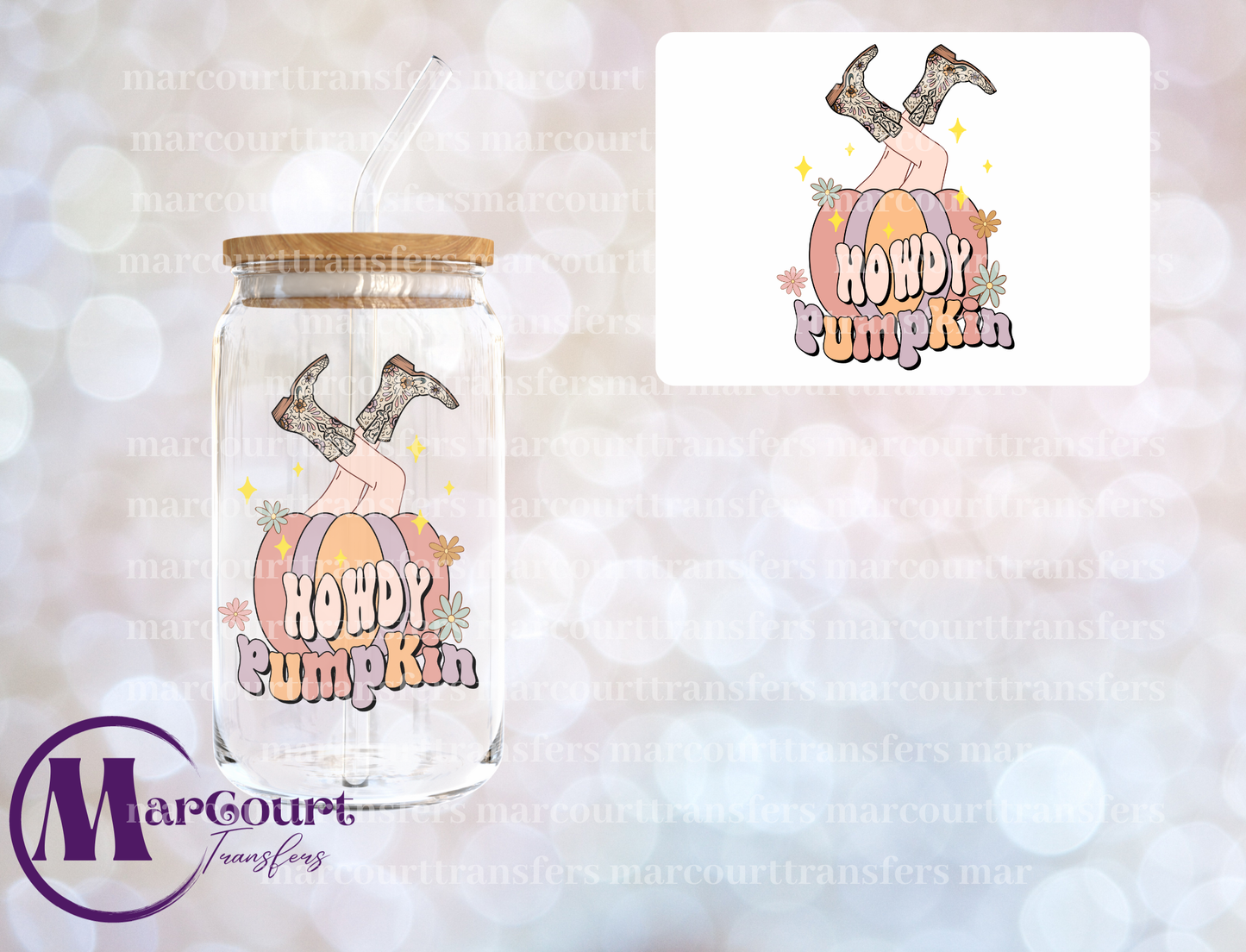 HOWDY PUMPKIN 2 -DECAL-UV DTF CUP WRAP