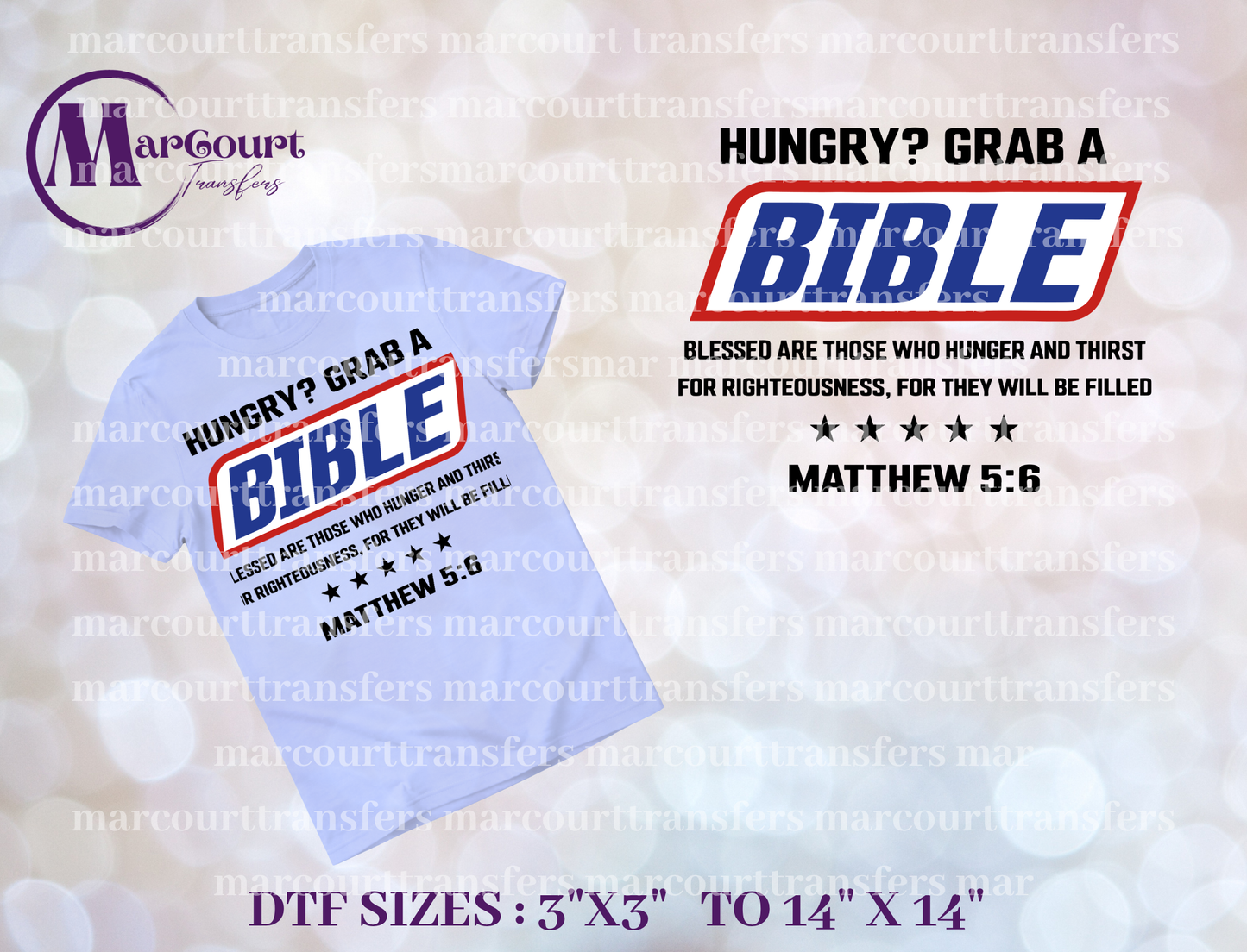 DTF-HUNGRY GRAB A BIBLE BLACK
