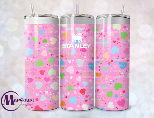 I IDENTIFY AS A STANLEY COLORFUL HEARTS-SKINNY TUMBLER TRANSFER