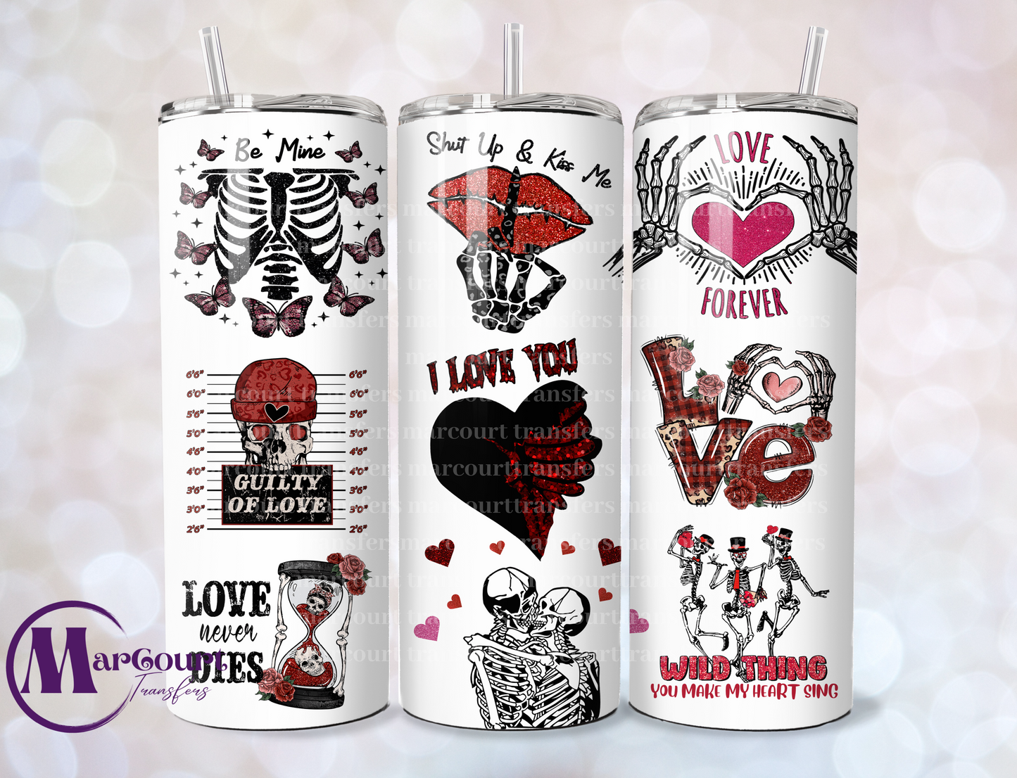 SKELLY VALENTINE-SKINNY TUMBLER TRANSFER