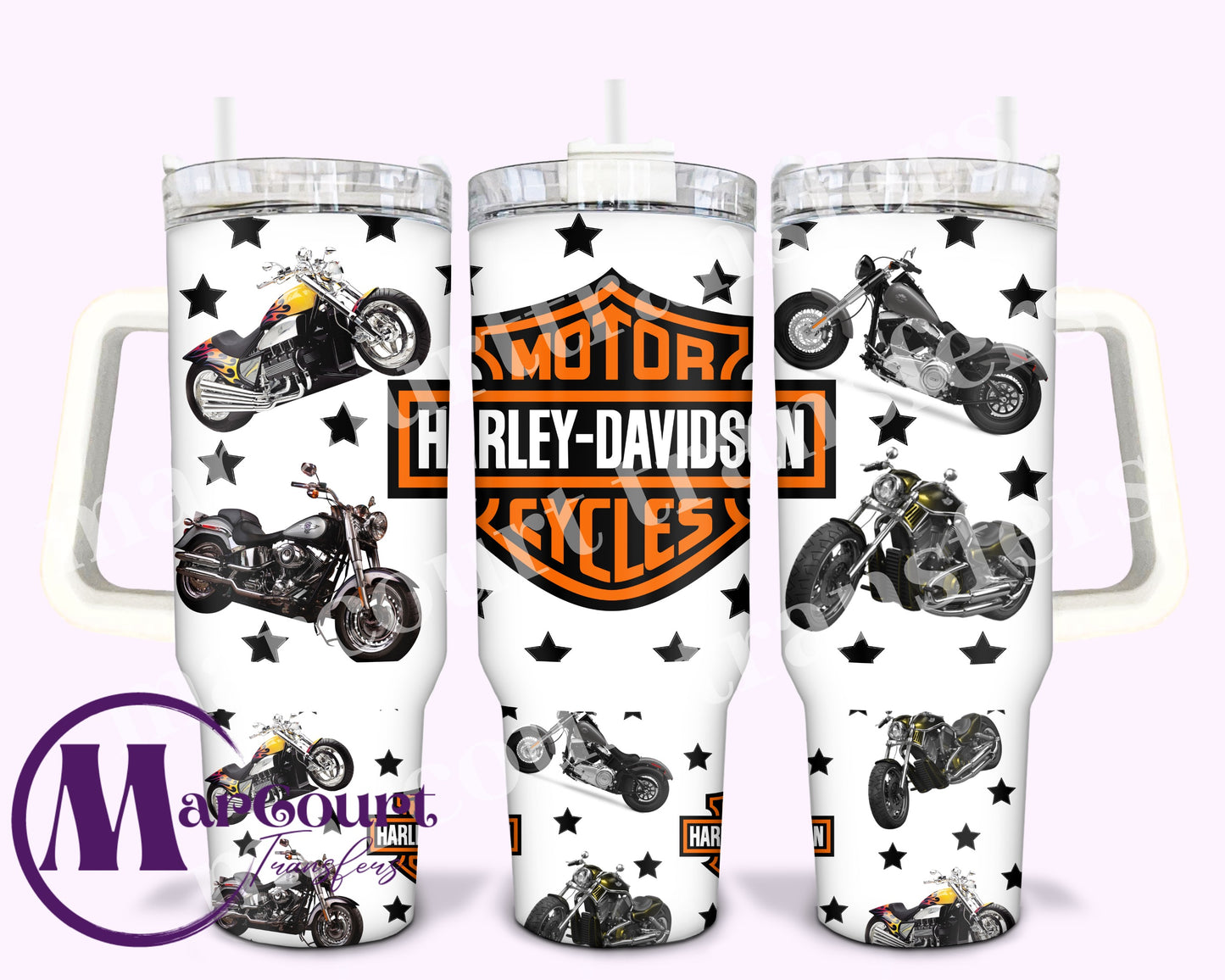 Harley Davidson-40 0Z-UV DTF CUP WRAP