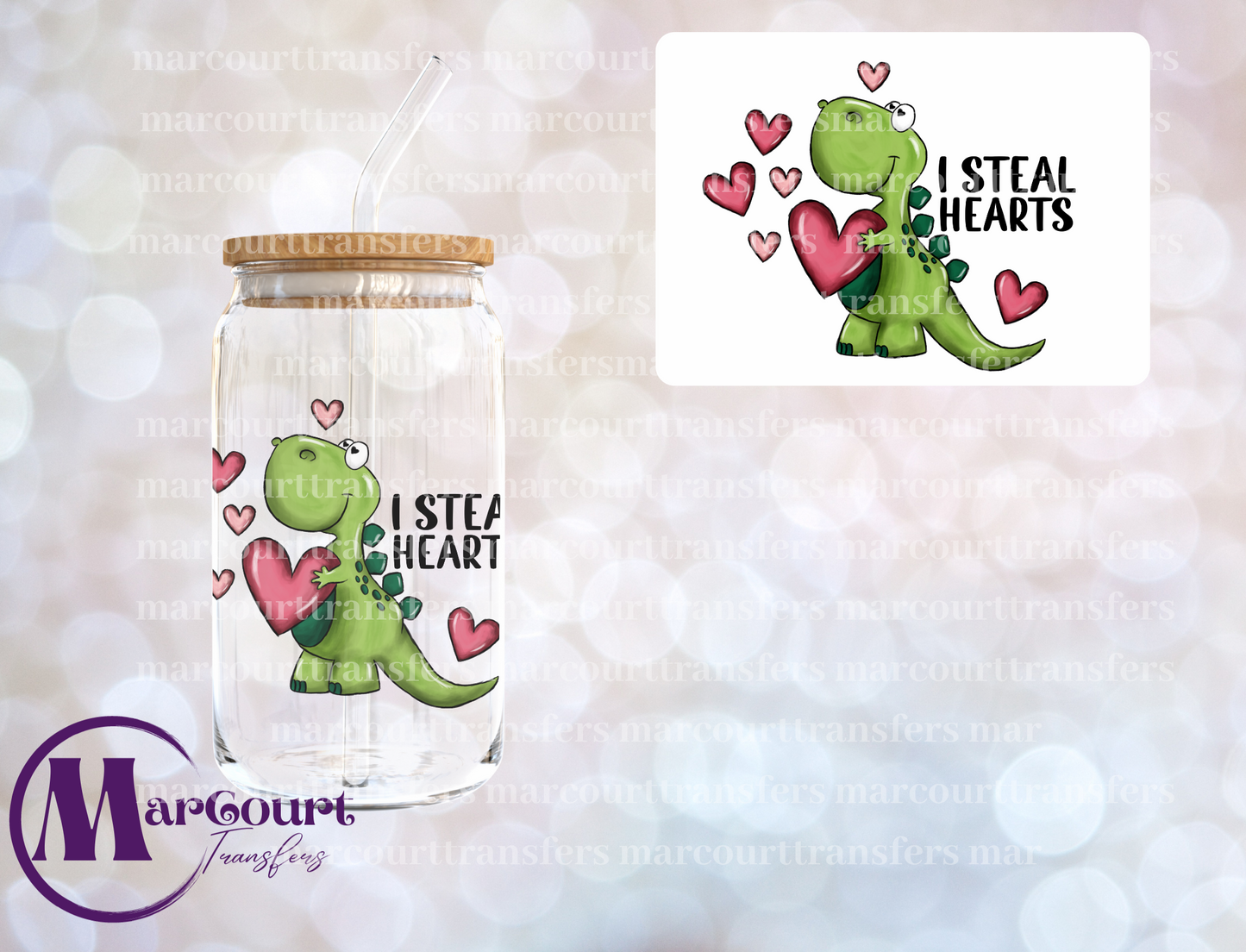 I STEAL HEARTS DINO-UV DTF CUP WRAP