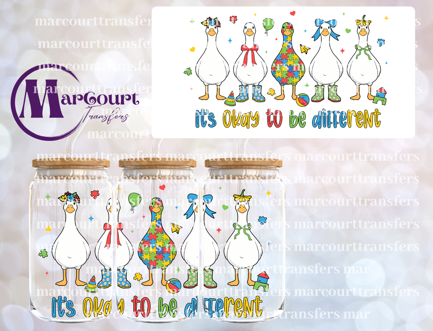 IT'S OKAY TO BE DIFFERENT-16 0Z-UV DTF CUP WRAP