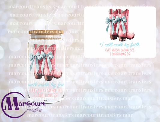 I WILL WALK BY FAITH-DECAL-UV DTF CUP WRAP