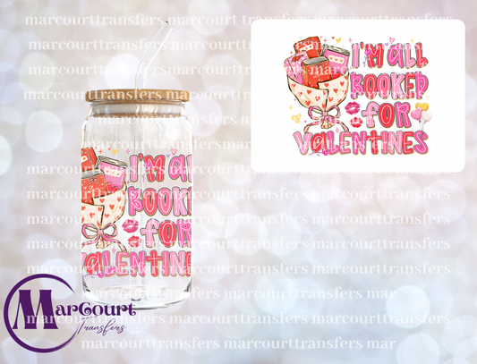 I AM BOOKED FOR VALENTINES BOOKS-DECAL-UV DTF CUP WRAP