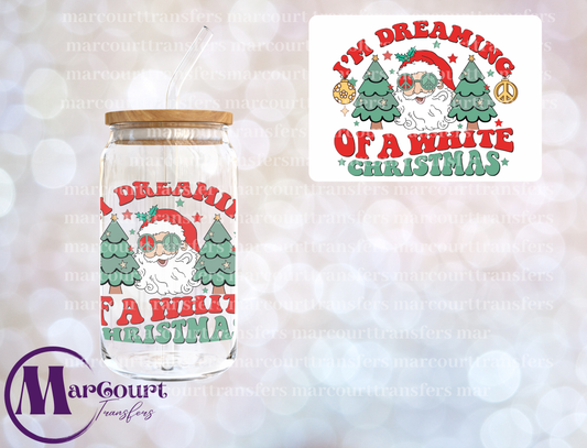 I'M DREAMING OF A WHITE CHRISTMAS PEACE SANTA-DECAL-UV DTF CUP WRAP