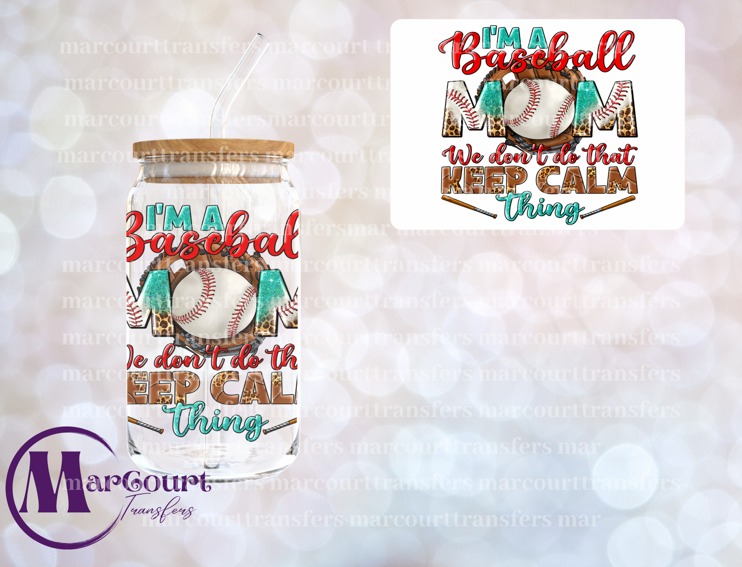 I'M A BASEBALL MOM-DECAL-UV DTF CUP WRAP