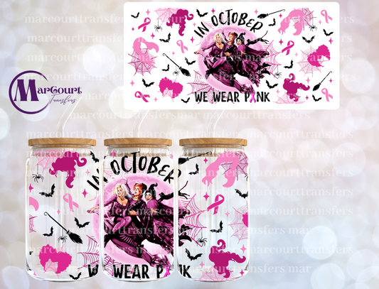 IN OCTOBER WE WEAR PINK HOCUS POCUS-16 0Z-UV DTF CUP WRAP