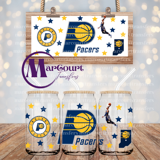 INDIANA PACERS-16 0Z-UV DTF CUP WRAP