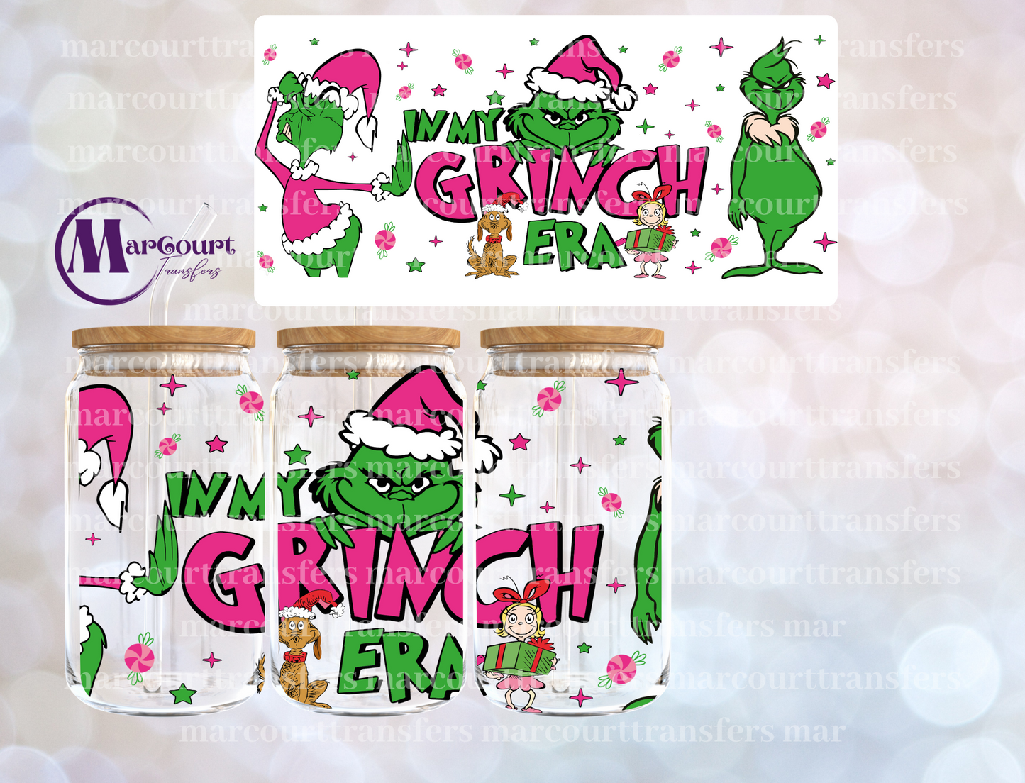 IN MY GRINCH ERA PINK GRINCH-16 0Z-UV DTF CUP WRAP