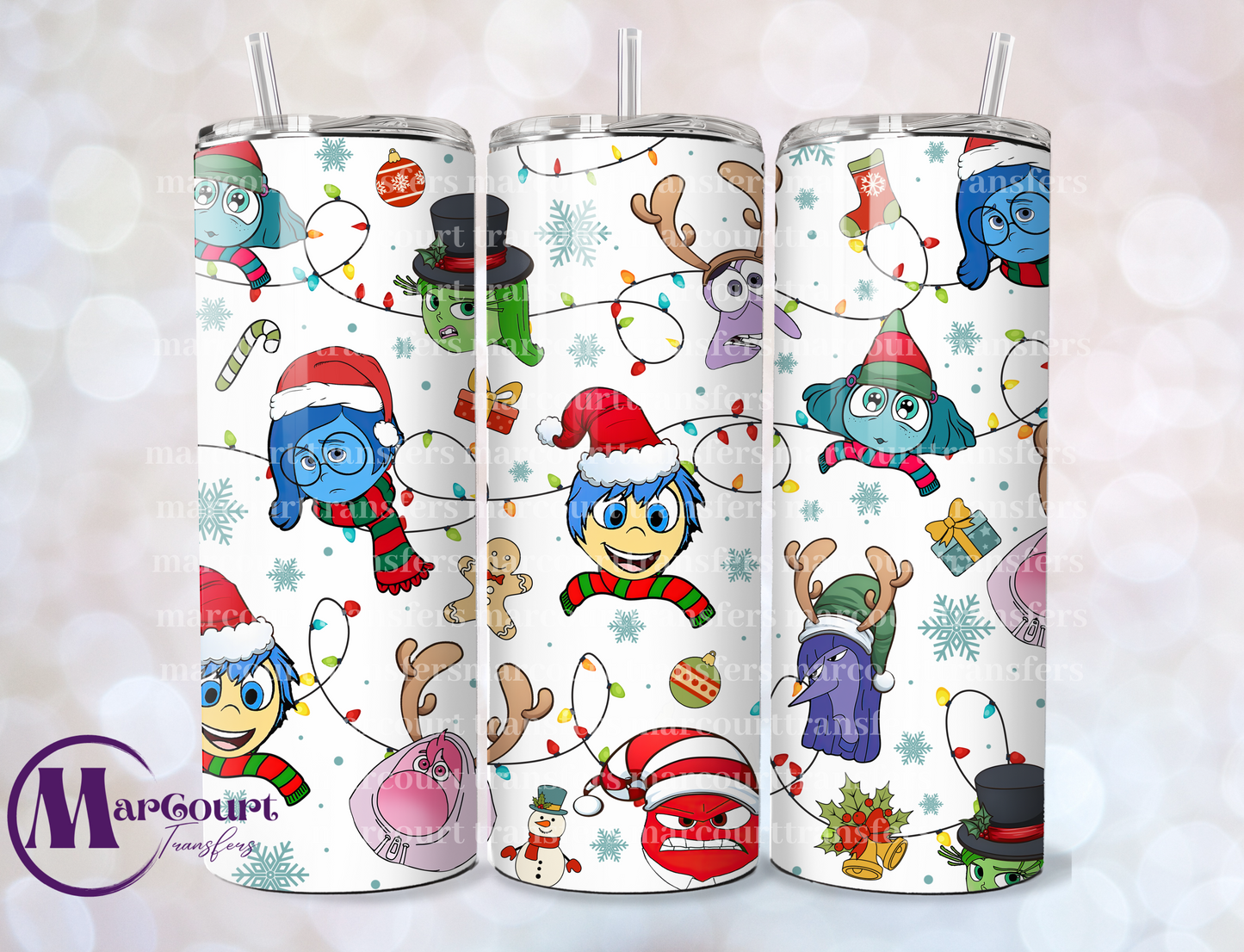 INSIDE OUT CHRISTMAS LIGHTS-SKINNY TUMBLER TRANSFER