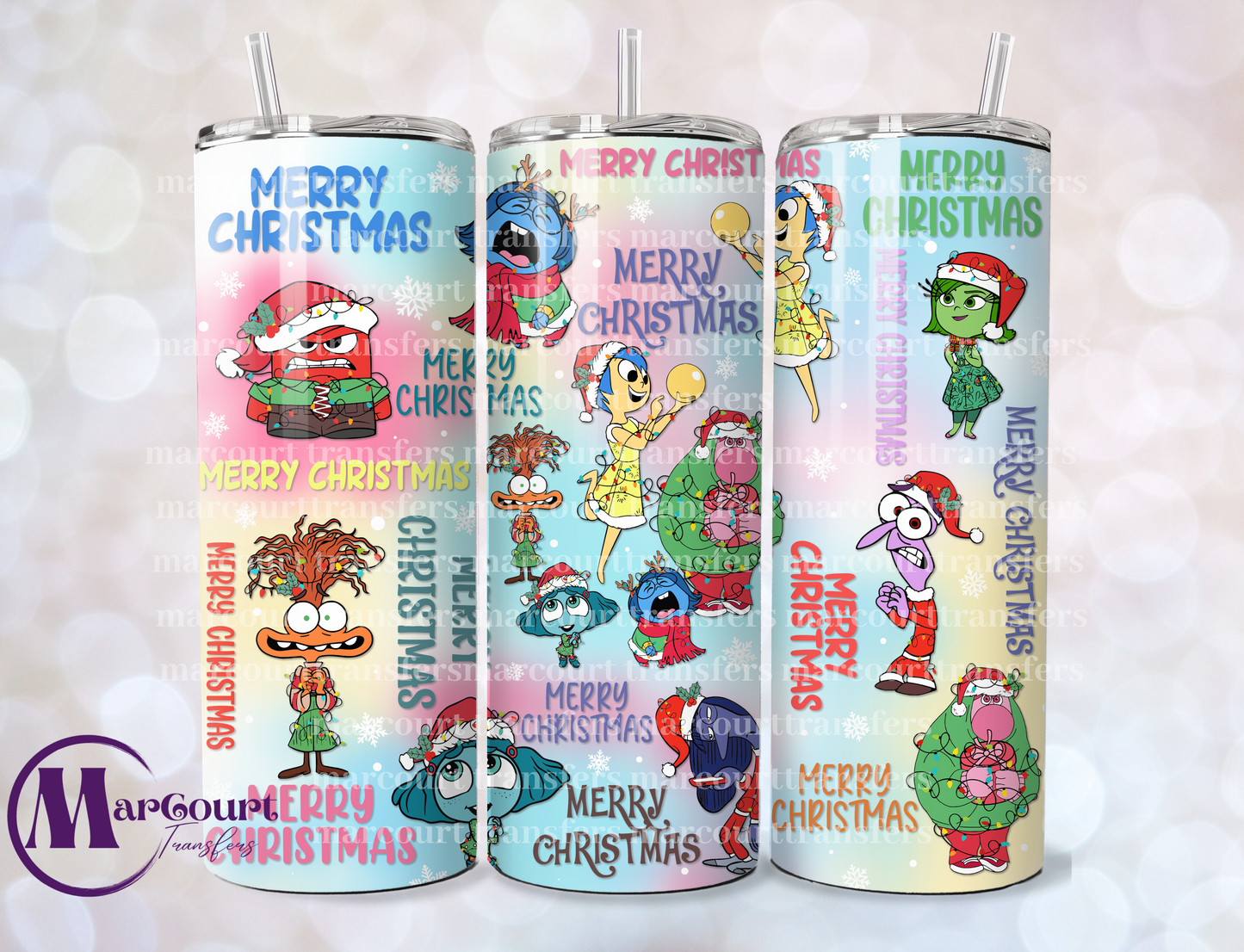 INSIDE OUT MERRY CHRISTMAS-SKINNY TUMBLER TRANSFER