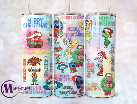 INSIDE OUT MERRY CHRISTMAS-SKINNY TUMBLER TRANSFER