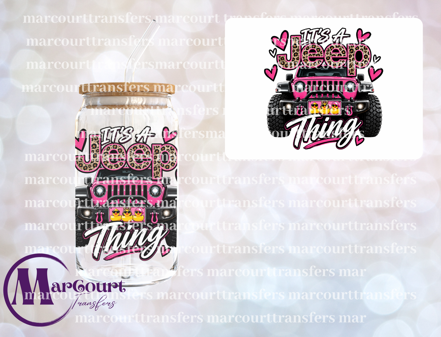 IT'S A JEEP THING PINK-UV DTF CUP WRAP
