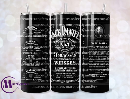 JACK DANIELS BLACK LABEL-SKINNY TUMBLER TRANSFER (SUBLIMATION)