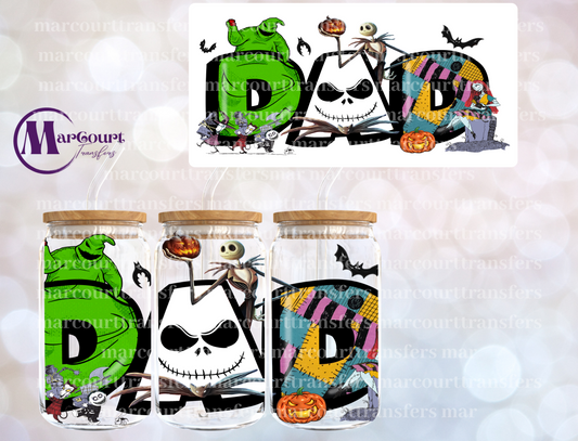 JACK SKELLINGTON DAD-16 0Z-UV DTF CUP WRAP