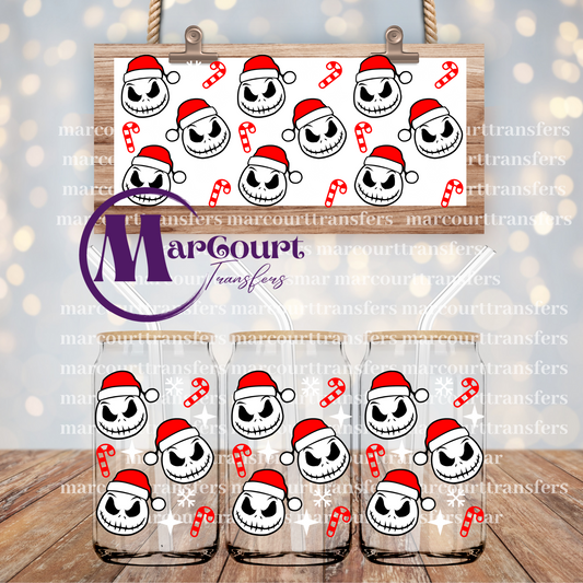 JACK SKELLINGTON SANTA HEADS-16 0Z-UV DTF CUP WRAP