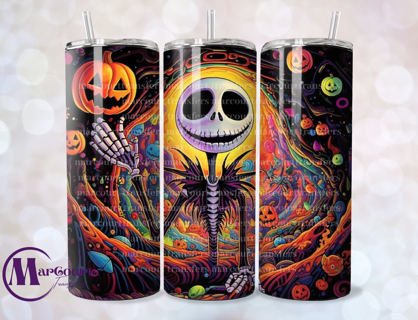 JACK SKELLINGTON WAVING-SKINNY TUMBLER TRANSFER