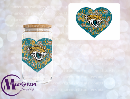 JACKSONVILLE JAGUARS HEART DECAL-UV DTF CUP WRAP