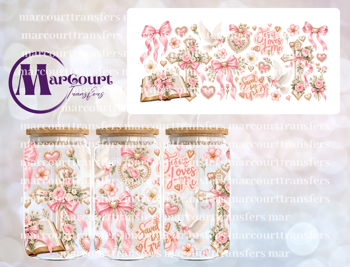 JESUS LOVES ME-16 0Z-UV DTF CUP WRAP