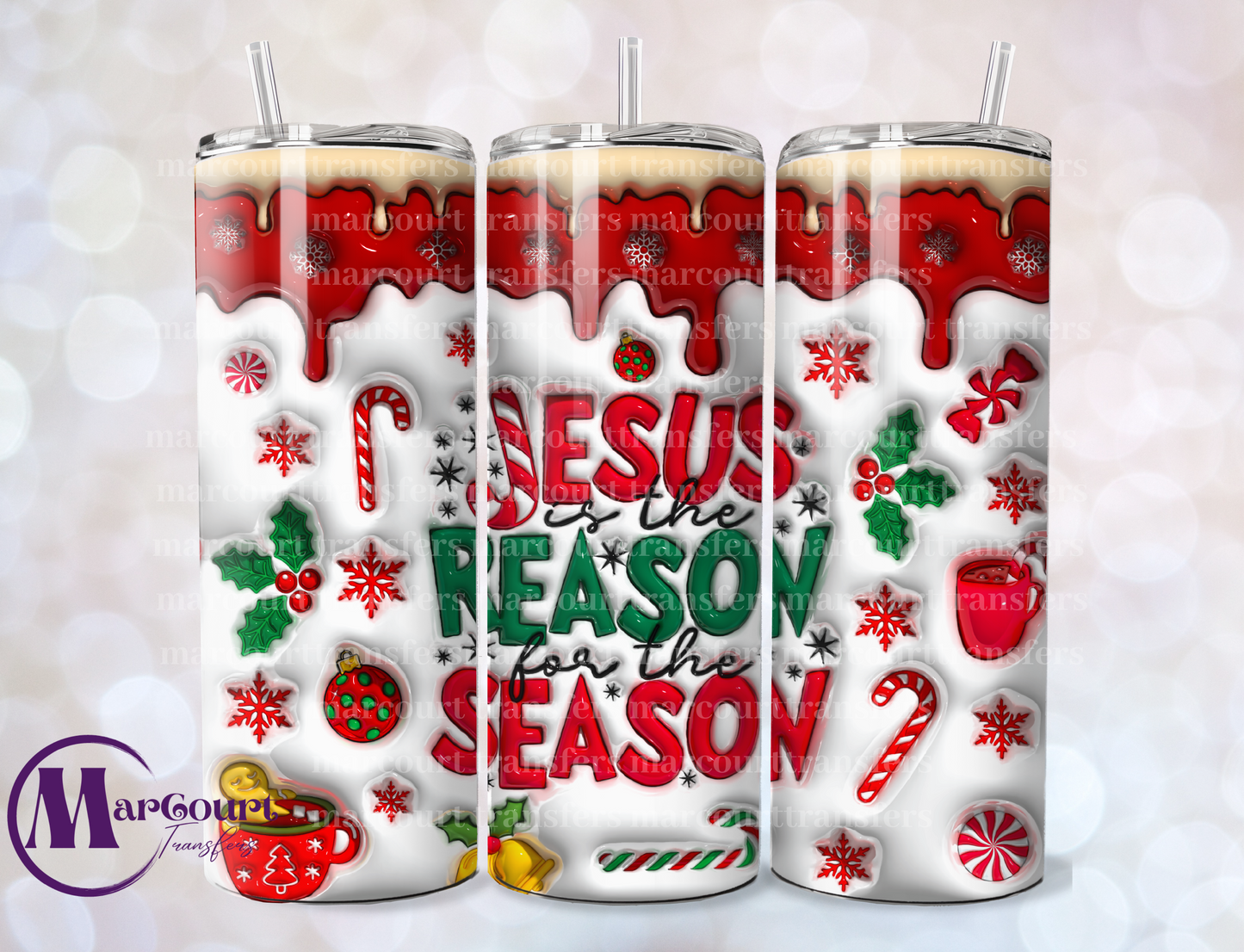 JESUS IS THE REASON FOR THE SEASON 2-SKINNY TUMBLER TRANSFER