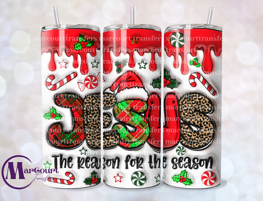 JESUS IS THE REASON FOR THE SEASON INFLATED-SKINNY TUMBLER TRANSFER