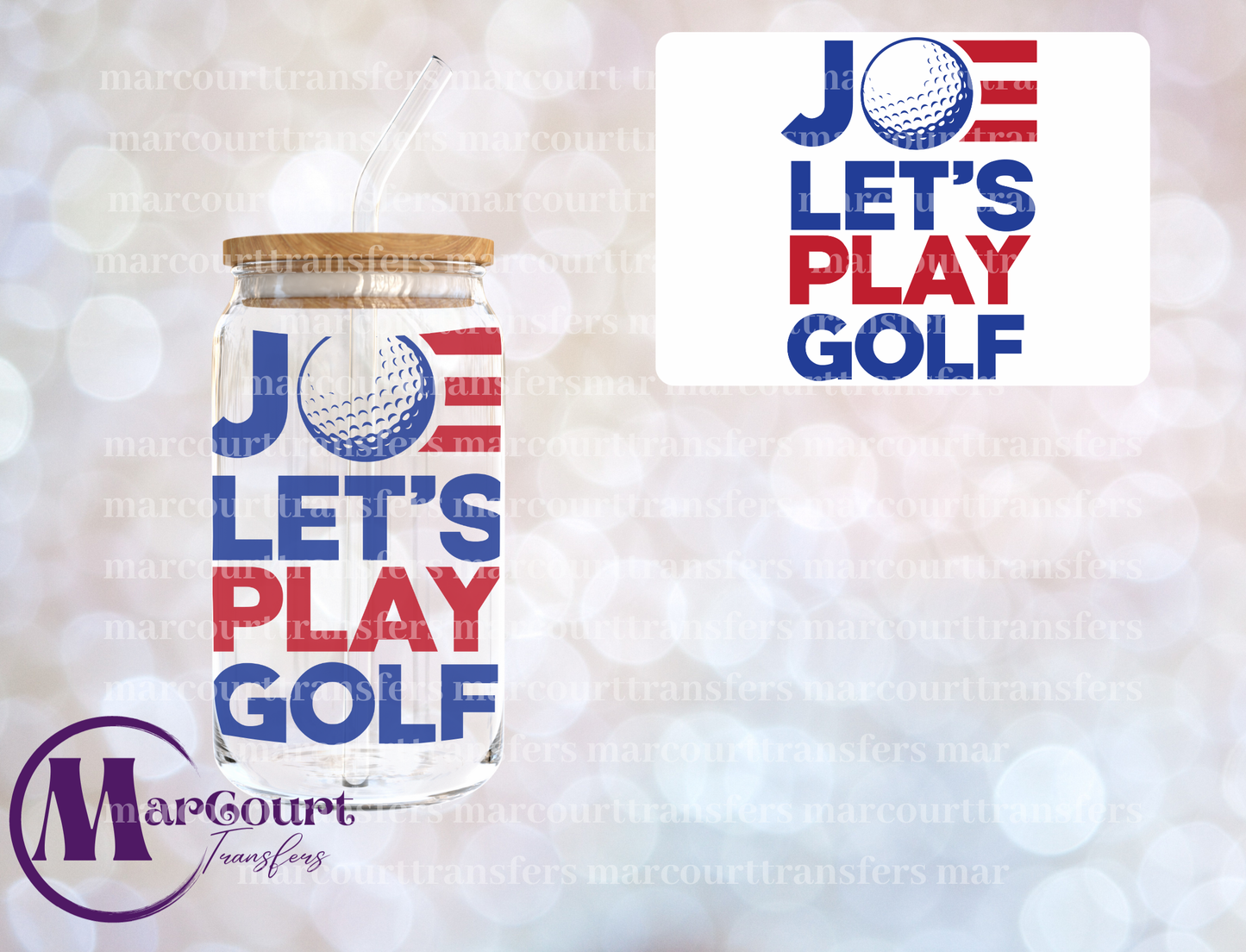 JOE LET'S PLAY GOLF-DECAL-UV DTF CUP WRAP