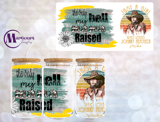 JOHNNY PAYCHECK-16 0Z-UV DTF CUP WRAP