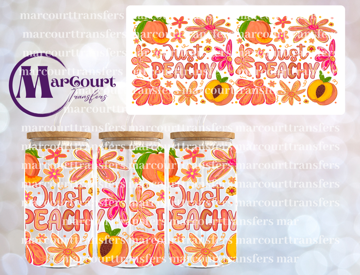 JUST PEACHY-16 0Z-UV DTF CUP WRAP