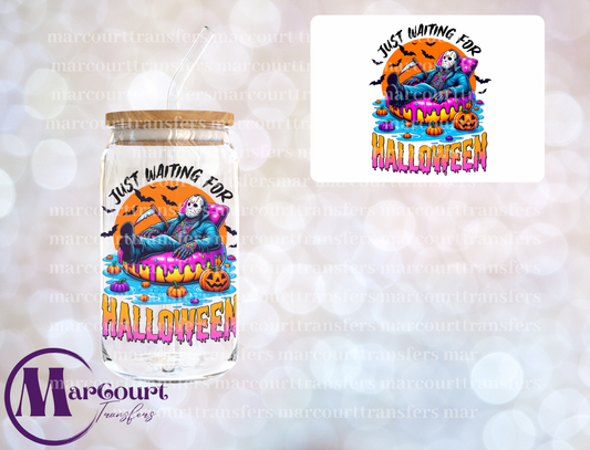 JUST WAITING FOR HALLOWEEN JASON-DECAL-UV DTF CUP WRAP