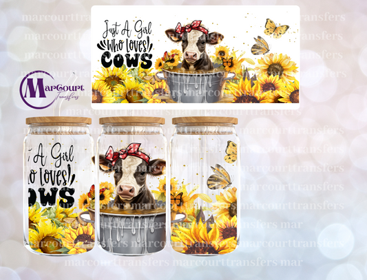 JUST A GIRL WHO LOVES COWS 2-16 0Z-UV DTF CUP WRAP