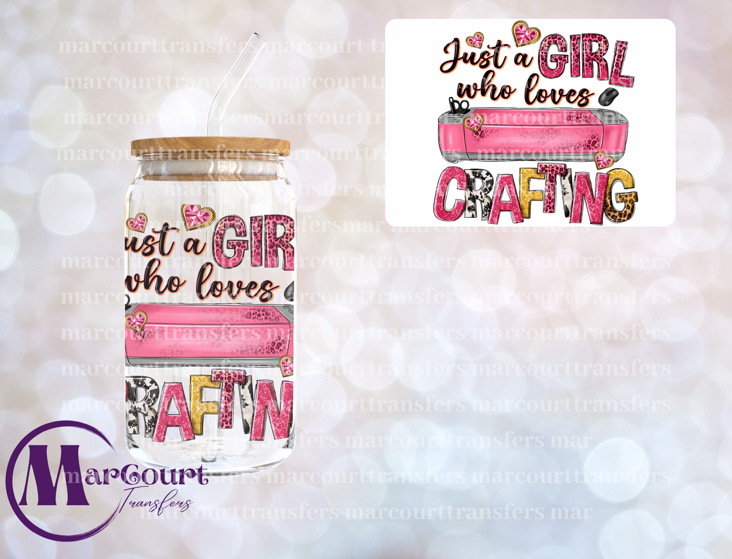 JUST A GIRLS WHO LOVES CRAFTING-DECAL-UV DTF CUP WRAP