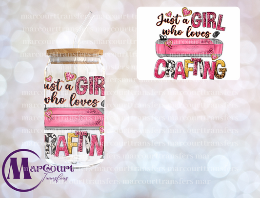 JUST A GIRLS WHO LOVES CRAFTING-DECAL-UV DTF CUP WRAP