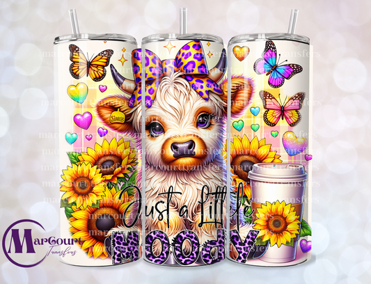 JUST A LITTLE MOODY HIGHLAND WITH BUTTERFLIES-20 OZ-UV DTF CUP WRAP