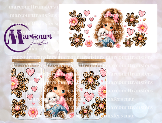 KAWAII GIRL PUPPY-16 0Z-UV DTF CUP WRAP