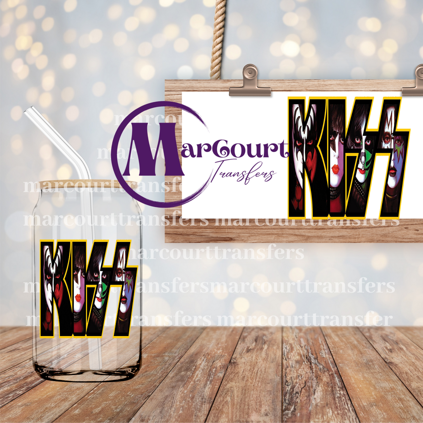 KISS BAND-DECAL-UV DTF CUP WRAP