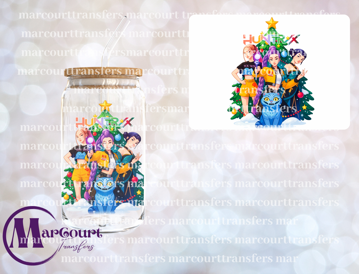 K POP CHRISTMAS TREE-DECAL-UV DTF CUP WRAP