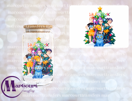 K POP CHRISTMAS TREE-DECAL-UV DTF CUP WRAP