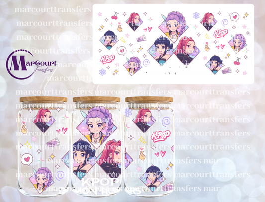 K POP DEMON HUNTERS-16 0Z-UV DTF CUP WRAP