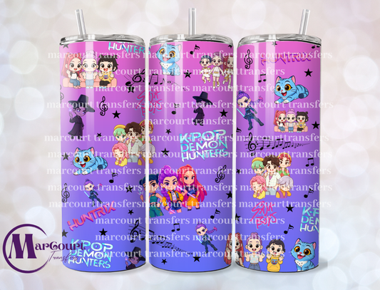 K POP DEMON HUNTERS 10-20-SKINNY TUMBLER TRANSFER